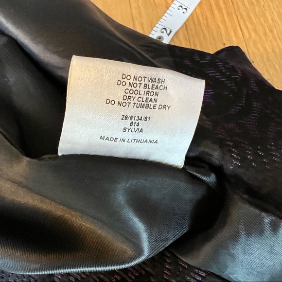 REISS black and purple jacquard dress with Bardot neck “Sylvia” 28/8134/81 814 - Picture 8 of 10